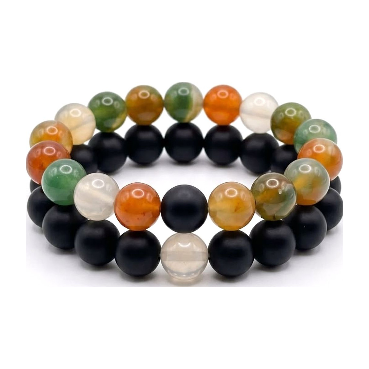 Amber Agate × Black Matte Onyx