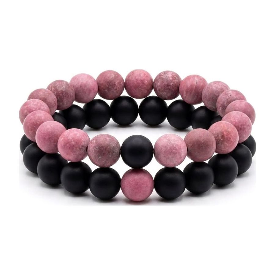 Matte Rhodonite × Black Matte Onyx