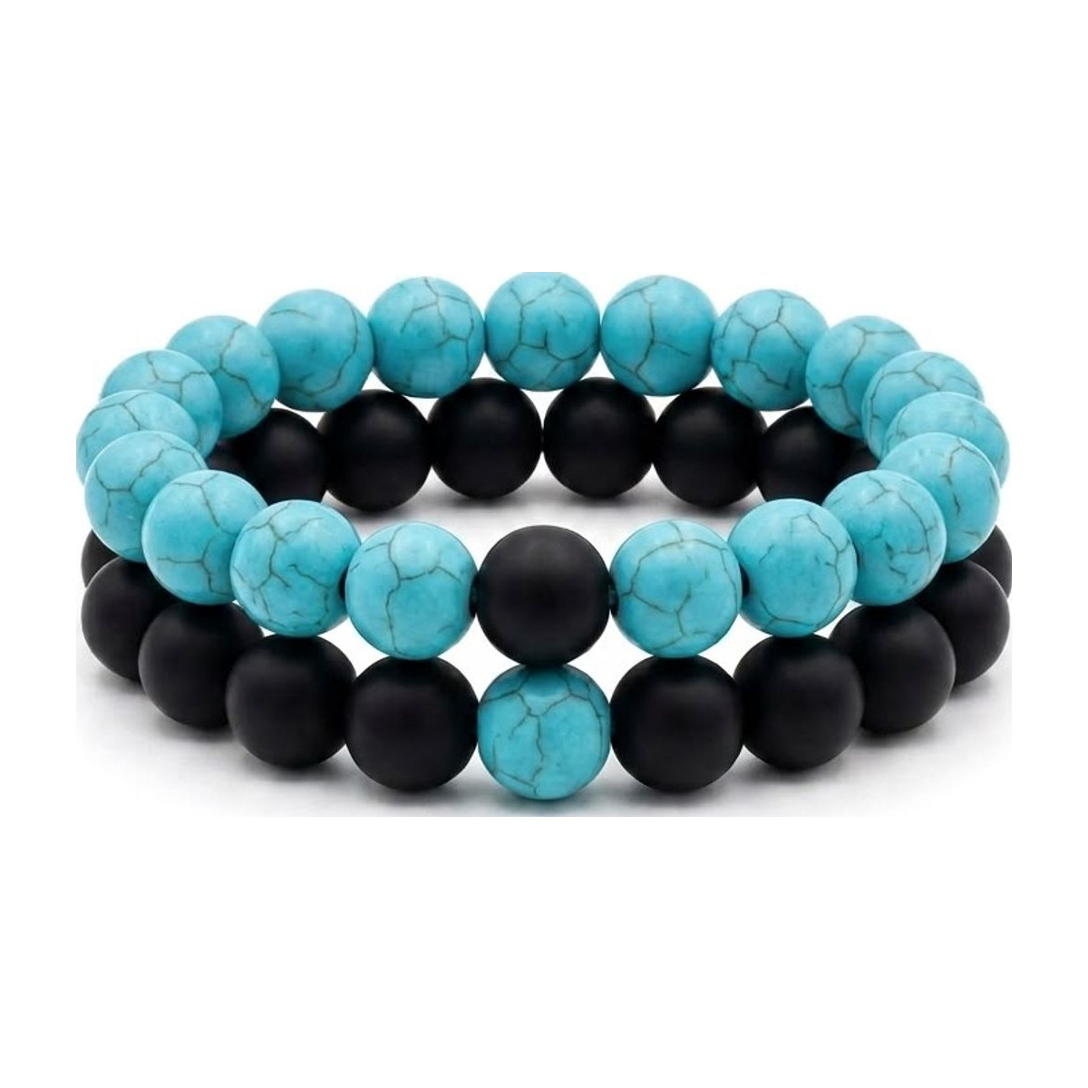 Turquoise Howlite × Black Matte Onyx