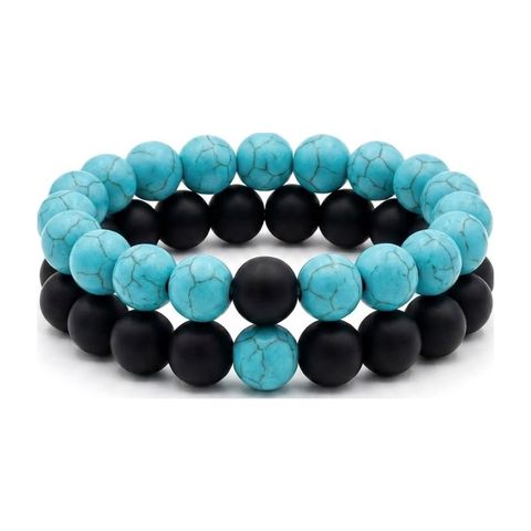 Turquoise Howlite × Black Matte Onyx