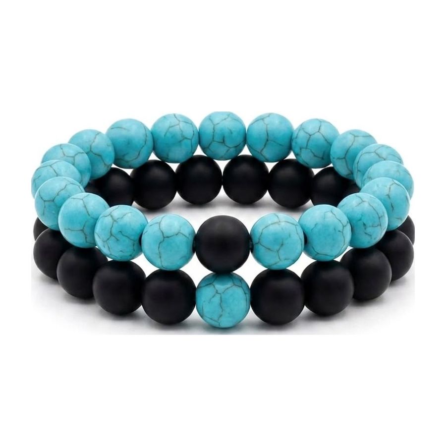 Turquoise Howlite × Black Matte Onyx