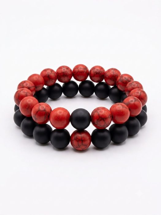 Red Howlite × Black Matte Onyx