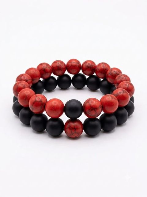 Red Howlite × Black Matte Onyx