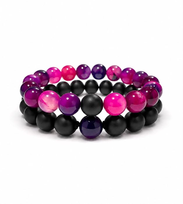 Fuchsia Agate × Black Matte Onyx