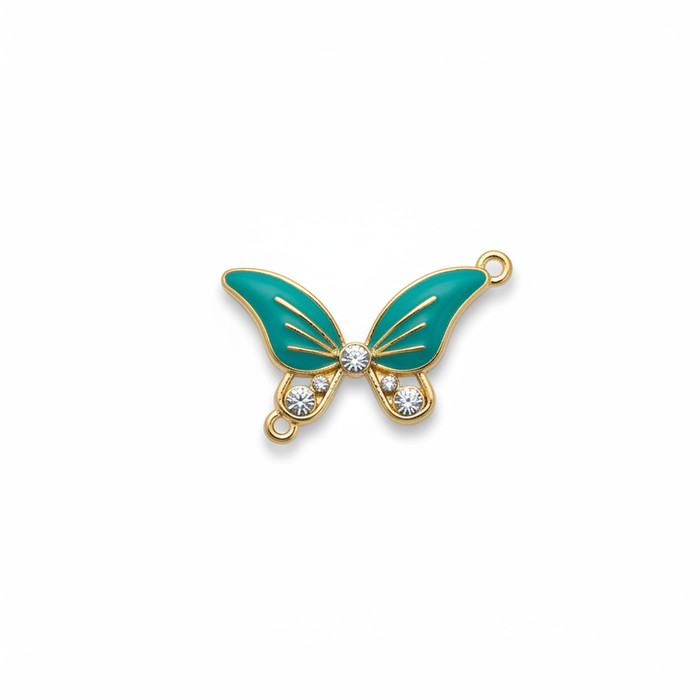 Teal Rhinestone Butterfly