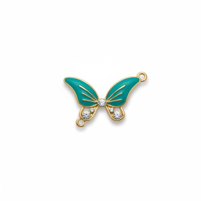Teal Rhinestone Butterfly
