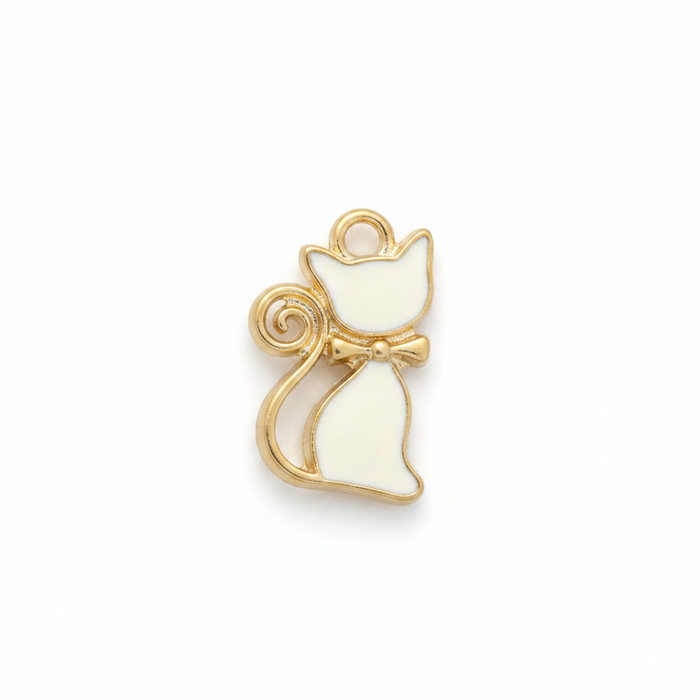 Cream Enamel Cat