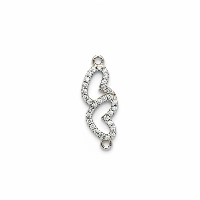Linked Silver Hearts
