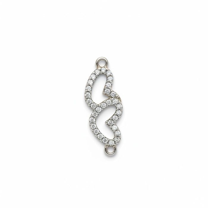 Linked Silver Hearts