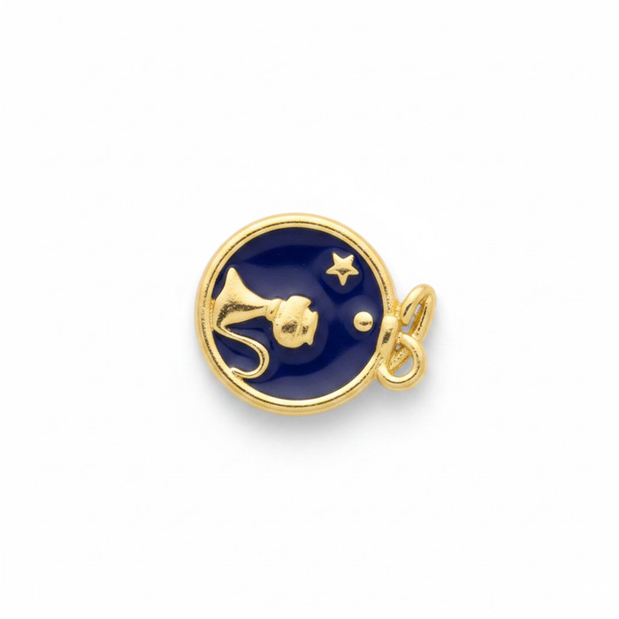 Navy Enamel Lamp
