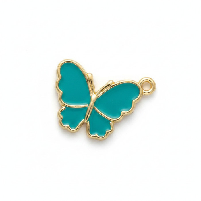 Teal Enamel Butterfly