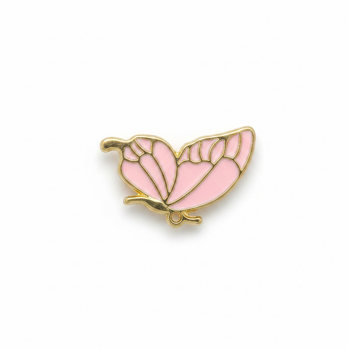 Pink Enamel Butterfly