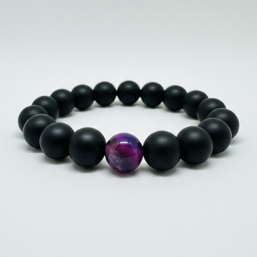 Fuchsia Agate × Black Matte Onyx