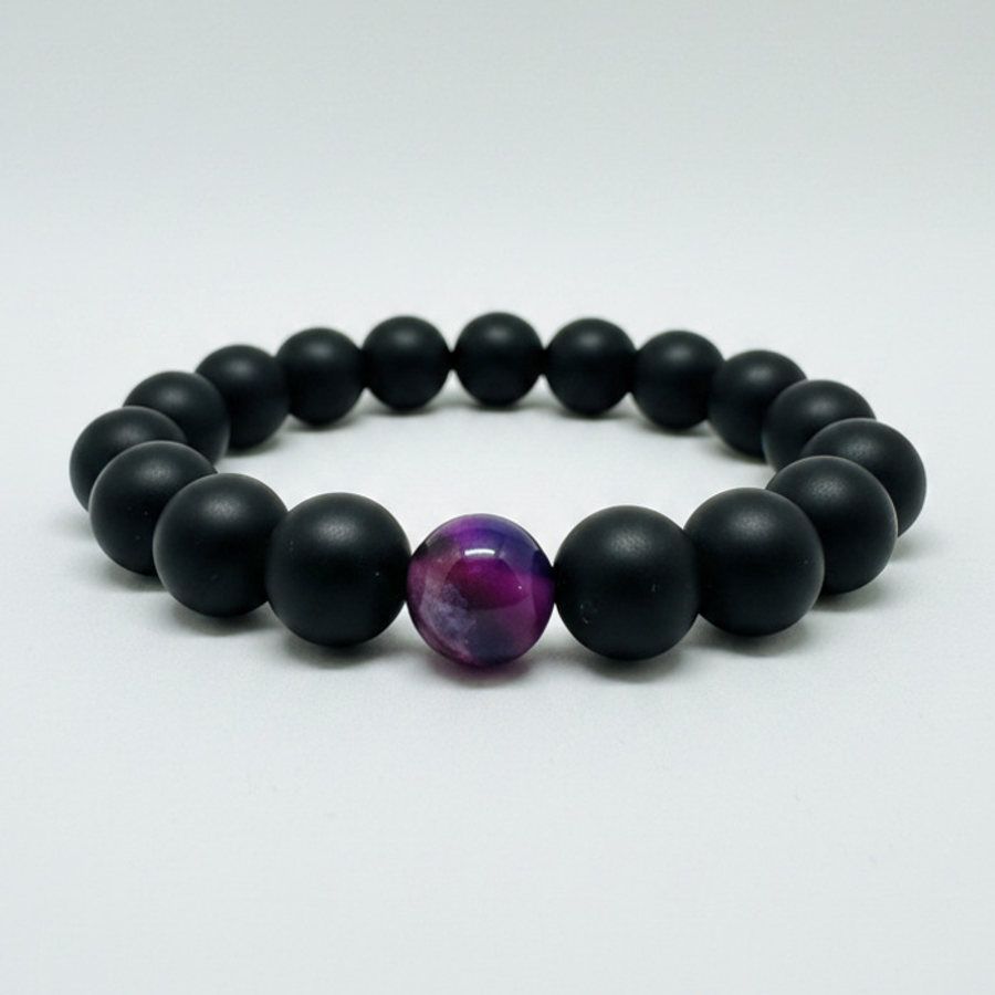 Fuchsia Agate × Black Matte Onyx
