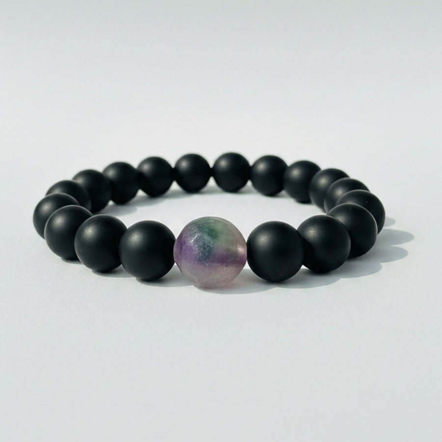 Pale Green & Black Agate