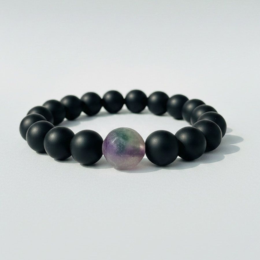 Pale Green & Black Agate