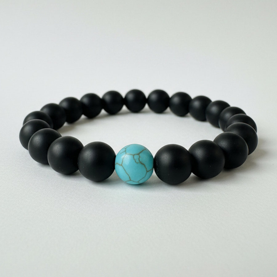 Turquoise Howlite x Matte Black Onyx