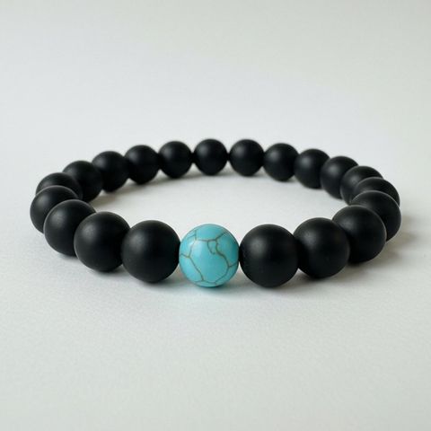 Turquoise Howlite x Matte Black Onyx