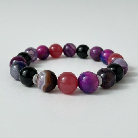 Black Onyx x Ruby Jade x Fushia Agate x Purple Banded Agate