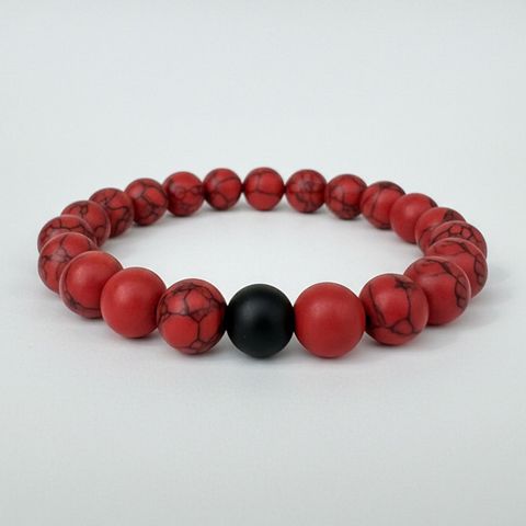 Red Howlite x Matte Black Onyx