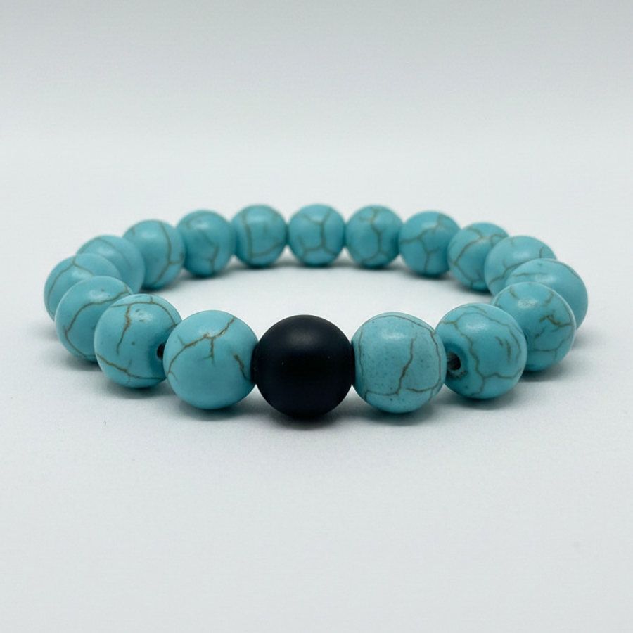 Turquoise Howlite x Matte Black Onyx