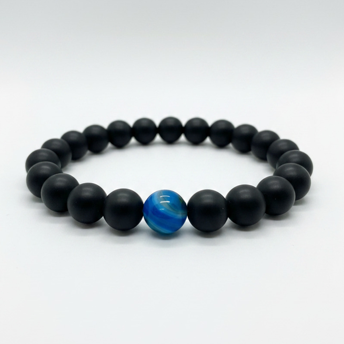 Blue Banded Agate x Black Matte Onyx