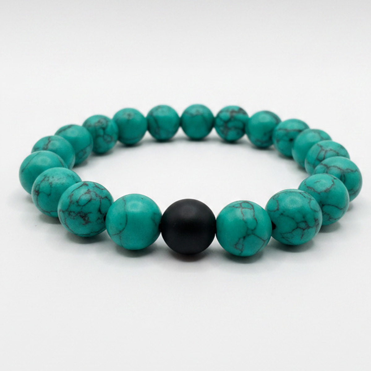 Turquoise Howlite × Black Matte Onyx